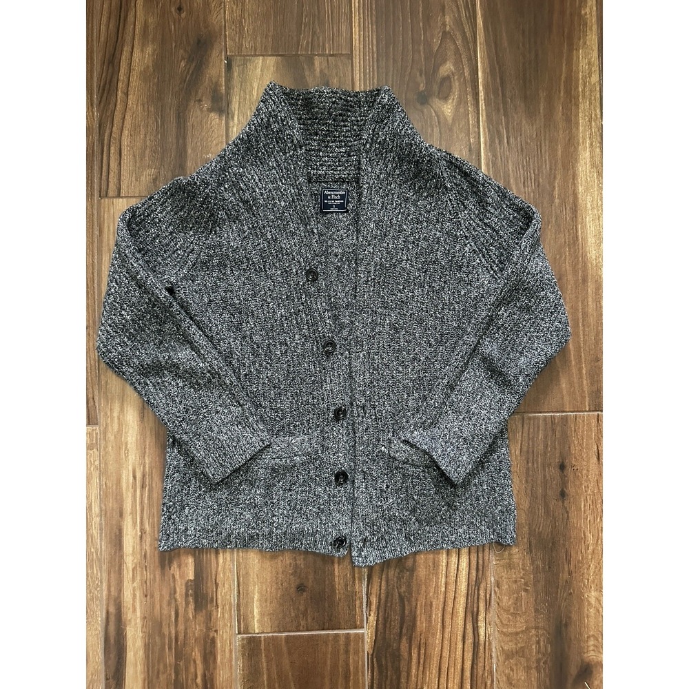 Abercrombie & Fitch Gray Marled Shawl Collar Button Cardigan Sweater Small Women